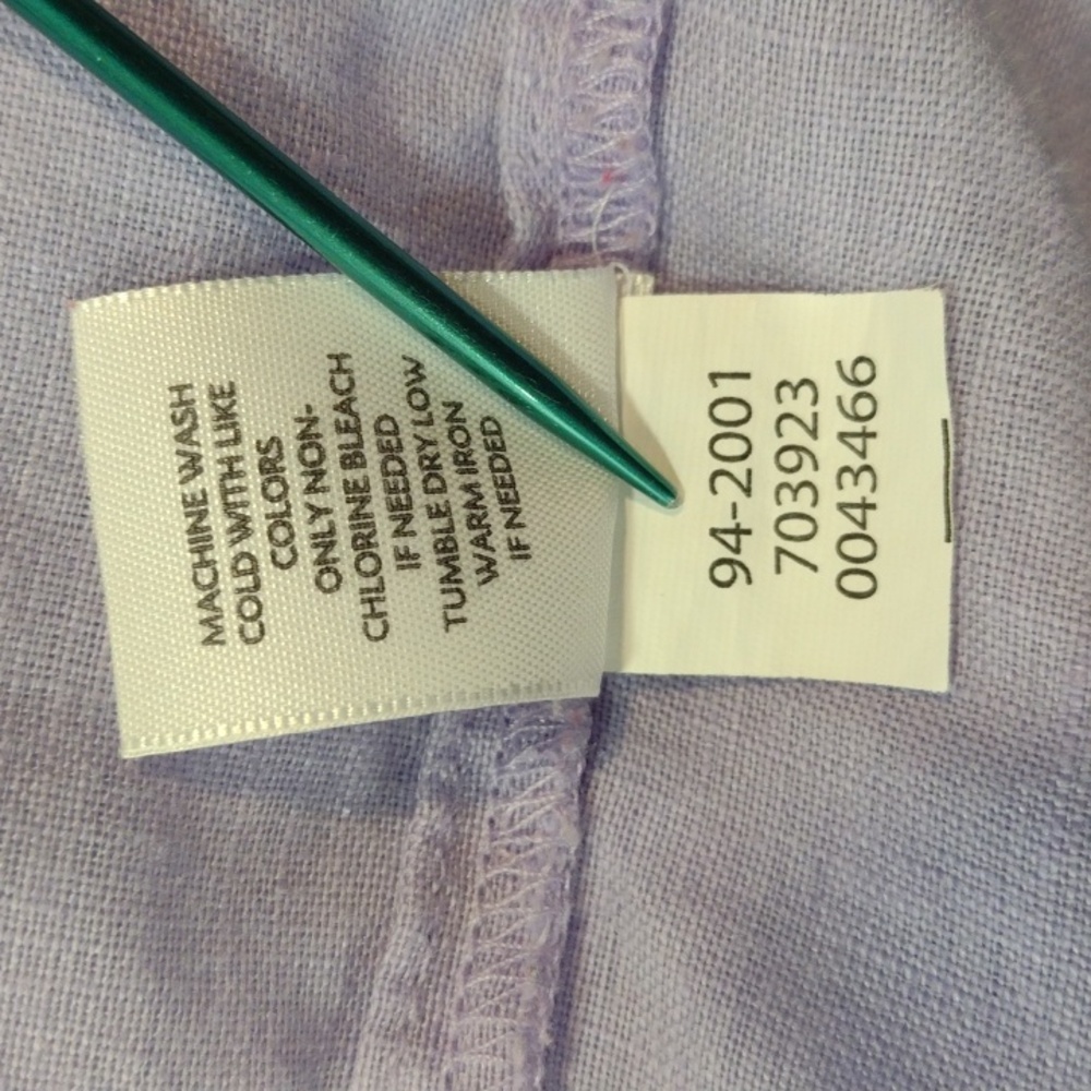 J. Jill Lavender Linen Casual Button-up Long Sleeve Shirt Women's XL - Picture 8 of 8